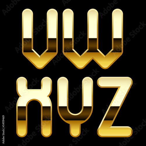 Vector: Gold alphabet letters Gold alphabet letters