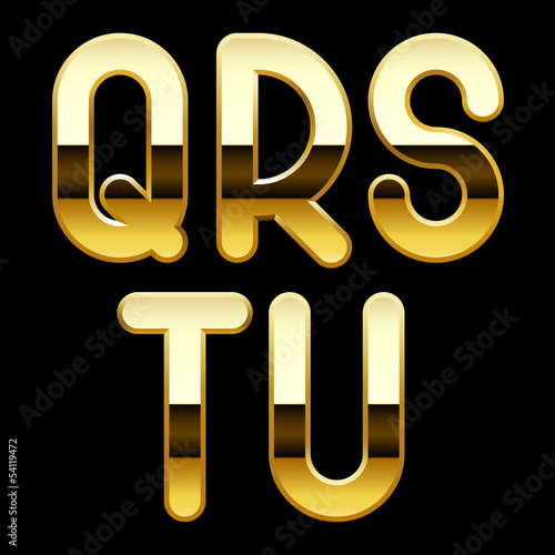 Vector: Gold alphabet letters Gold alphabet letters