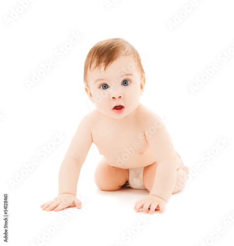 Photo: crawling curious baby crawling curious baby