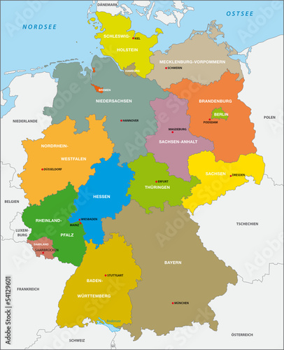 Vector: Deutschland, Bundesländer Deutschland, Bundesländer