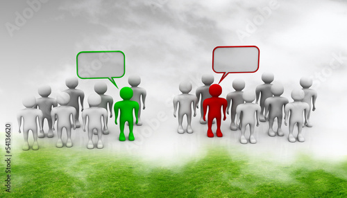 Illustration: Social networking people with speech bubbles Social networking people with speech bubbles