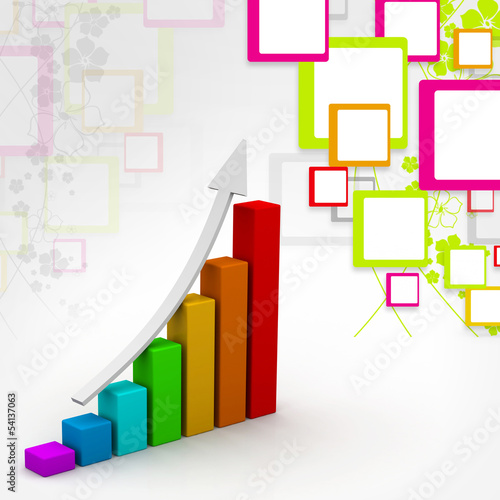 Illustration: Business graph in abstract background Business graph in abstract background