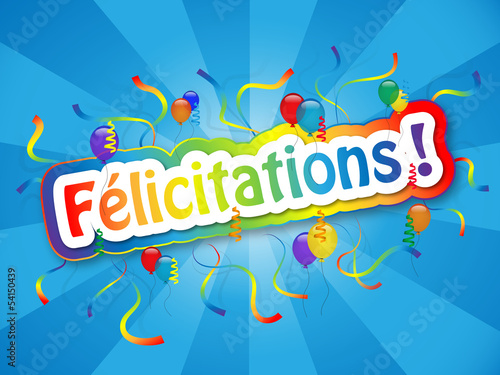 Illustration: Carte "FELICITATIONS" (carte voeux bravo compliments fierté) Carte "FELICITATIONS" (carte voeux bravo compliments fierté)