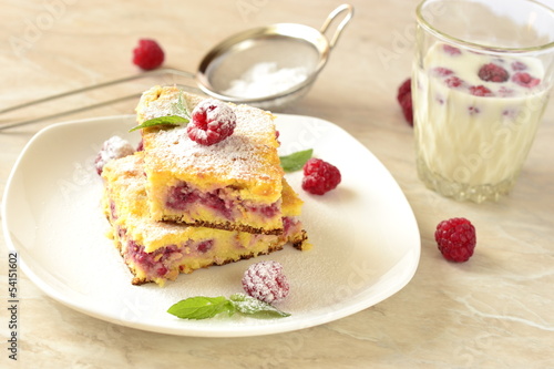 Photo: Cottage cheese pie with raspberries Cottage cheese pie with raspberries