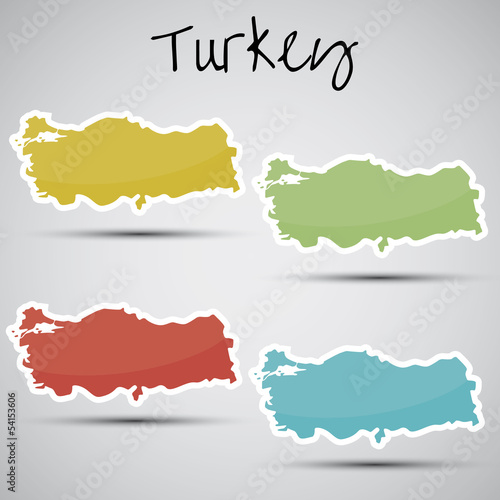 Illustration: stickers in form of Turkey stickers in form of Turkey