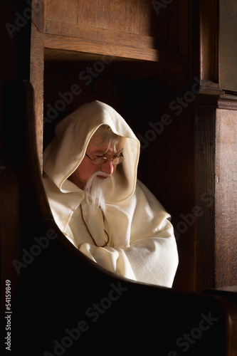 Photo: Monk in choir seat Monk in choir seat