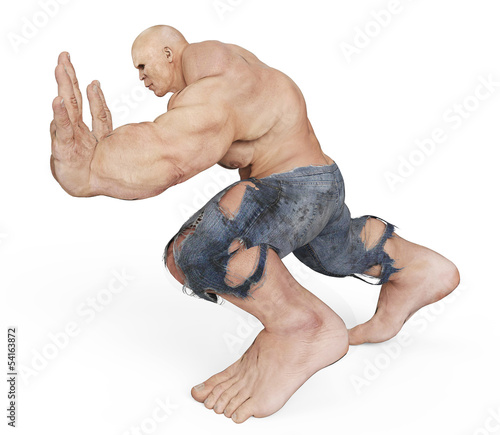 Photo: monster man puchying side view monster man puchying side view