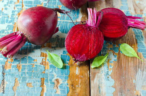 Photo: Fresh beet on a wooden background Fresh beet on a wooden background