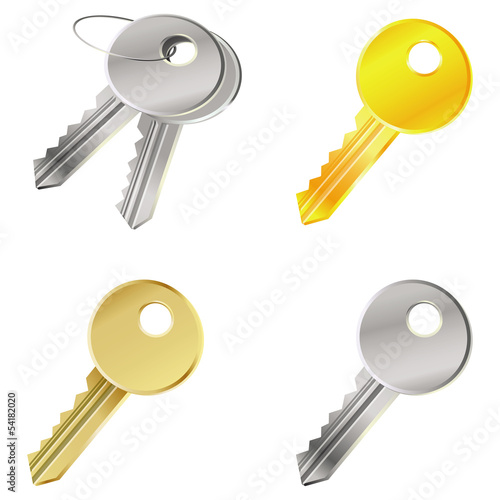 Vector: Vector set with keys - safety concept Vector set with keys - safety concept
