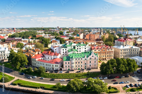 Photo: Panorama of old Vyborg town with port Panorama of old Vyborg town with port