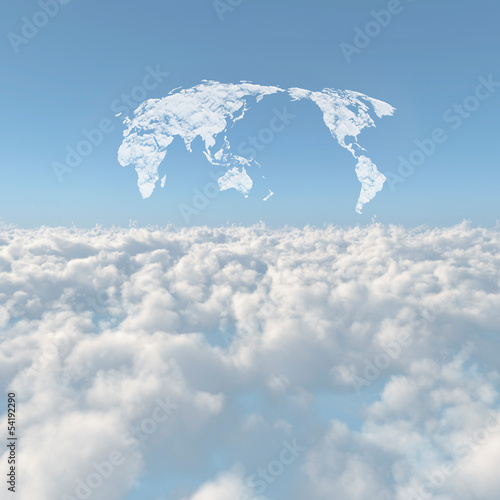 Photo: 雲海と世界地図の雲 雲海と世界地図の雲