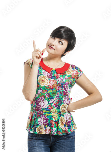 Photo: Beautiful girl thinking Beautiful girl thinking