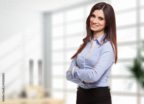 Photo: Smiling young woman portrait Smiling young woman portrait