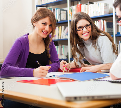 Photo: Students in a library Students in a library