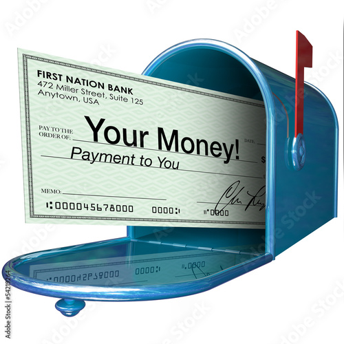 Illustration: Your Money Check Payment in Mailbox Your Money Check Payment in Mailbox