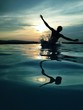man jumping in water man jumping in water