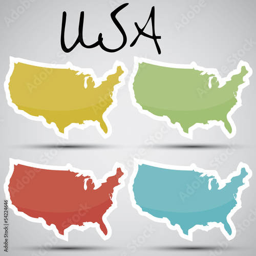 Illustration: stickers in form of USA stickers in form of USA