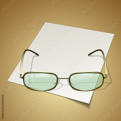 Vector: glasses on white paper glasses on white paper