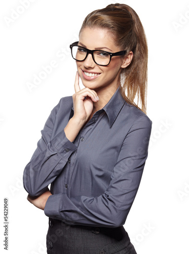 Photo: business woman in glasses business woman in glasses