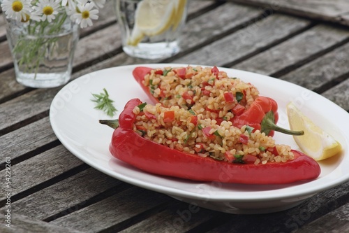 Photo: Bulgur salad in the red paprika Bulgur salad in the red paprika
