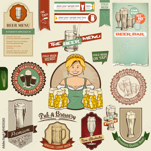 Vector: Bier Icons, Labels, Signs, Symbols Bier Icons, Labels, Signs, Symbols