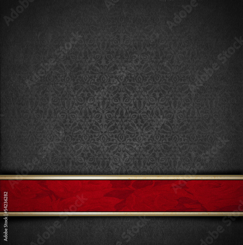 Illustration: Luxury Floral Gray and Red Velvet Background Luxury Floral Gray and Red Velvet Background