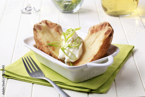 Photo: Baked potato and cream cheese Baked potato and cream cheese