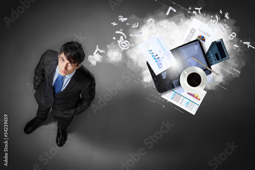 Photo: Image of businessman top view Image of businessman top view
