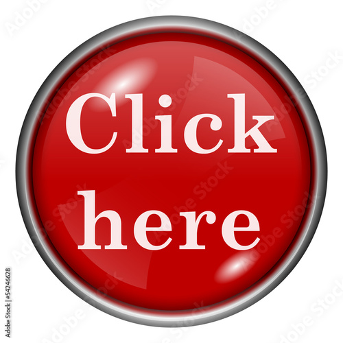 Illustration: Red round glossy icon Red round glossy icon
