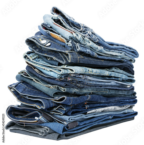 Photo: Isolated Jeans Stack Isolated Jeans Stack