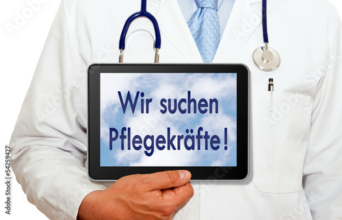 Illustration: Wir suchen Pflegekräfte ! Wir suchen Pflegekräfte !