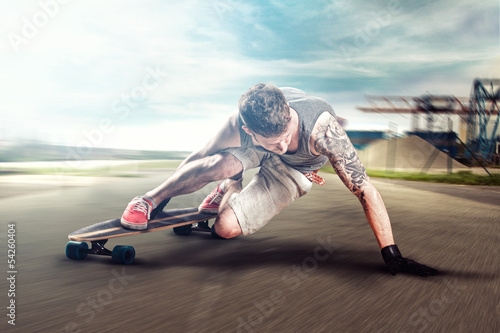 Photo: Speeding Longboarder Speeding Longboarder