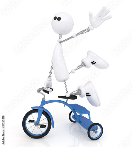 Photo: The 3D little man by bicycle. The 3D little man by bicycle.