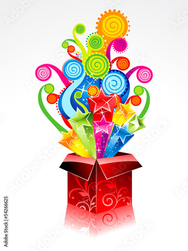 Vector: abstract magic box with colorful magic wave abstract magic box with colorful magic wave