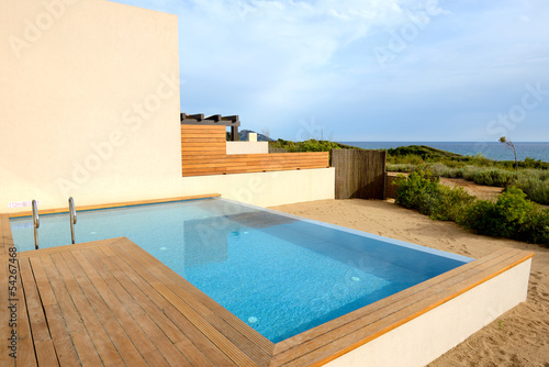 Photo: Swimming pool by luxury sea view villa, Peloponnes, Greece Swimming pool by luxury sea view villa, Peloponnes, Greece