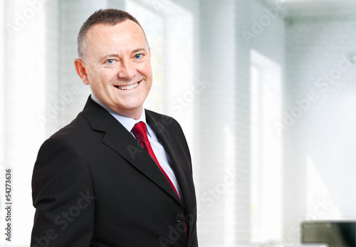 Photo: Smiling businessman in his office Smiling businessman in his office