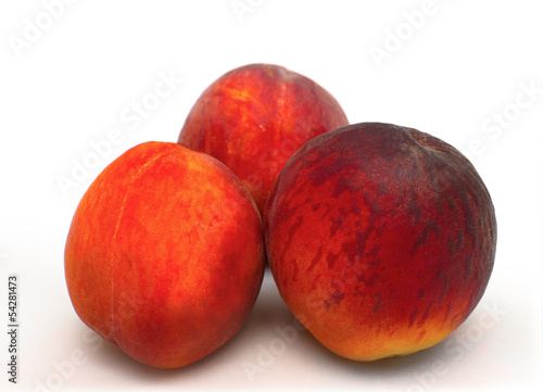 Photo: peaches on a white background peaches on a white background