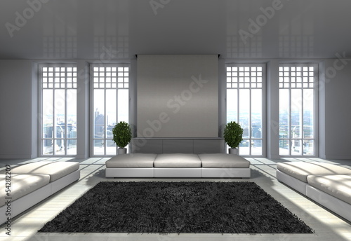 Illustration: living room - modern wohnen living room - modern wohnen