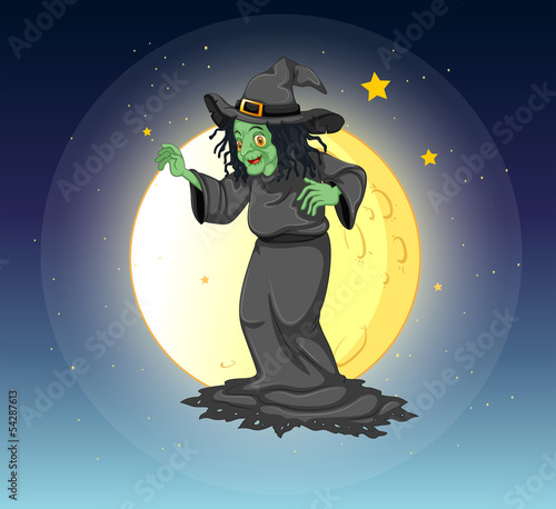 Vector: A witch at the fullmoon A witch at the fullmoon