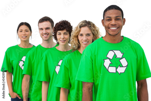 Photo: Smiling group of environmental activists Smiling group of environmental activists