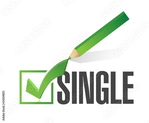 Illustration: selected single with check mark. illustration selected single with check mark. illustration
