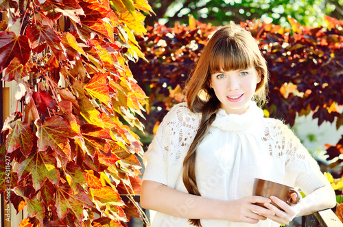 Photo: young woman in fall time young woman in fall time