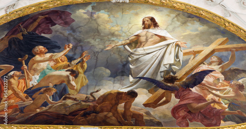 Photo: Vienna - Fresco of Resurrected Jesus in heaven Vienna - Fresco of Resurrected Jesus in heaven