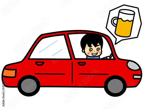 Illustration: 飲酒運転 男性 飲酒運転 男性