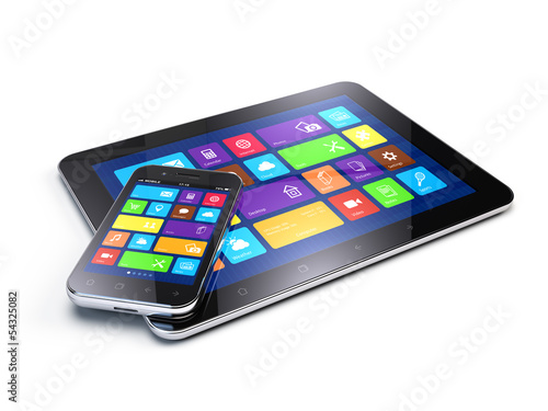 Illustration: Tablet PC and Mobile Smartphone Tablet PC and Mobile Smartphone