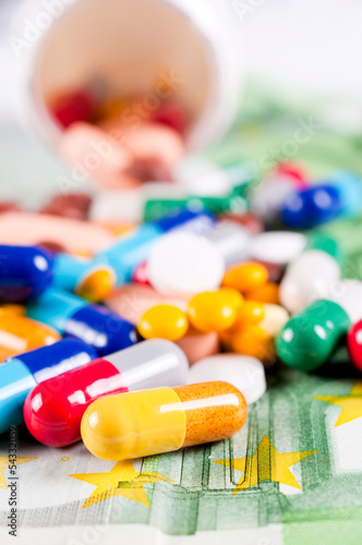 Photo: Money and pills Money and pills