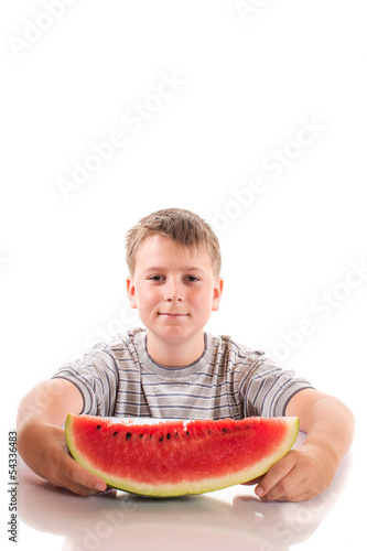 Photo: Boy with watermelon Boy with watermelon