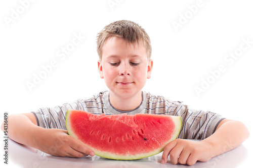 Photo: Boy with watermelon Boy with watermelon