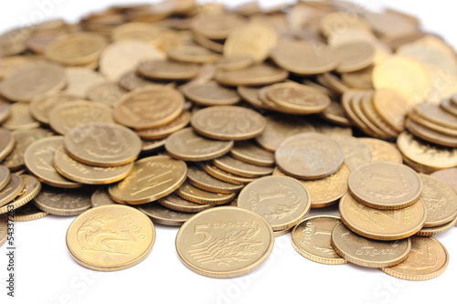 Photo: Coins isolated on white background Coins isolated on white background