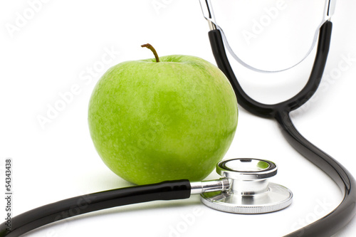 Photo: Apfel mit Stethoskop / Gesundheit Apfel mit Stethoskop / Gesundheit